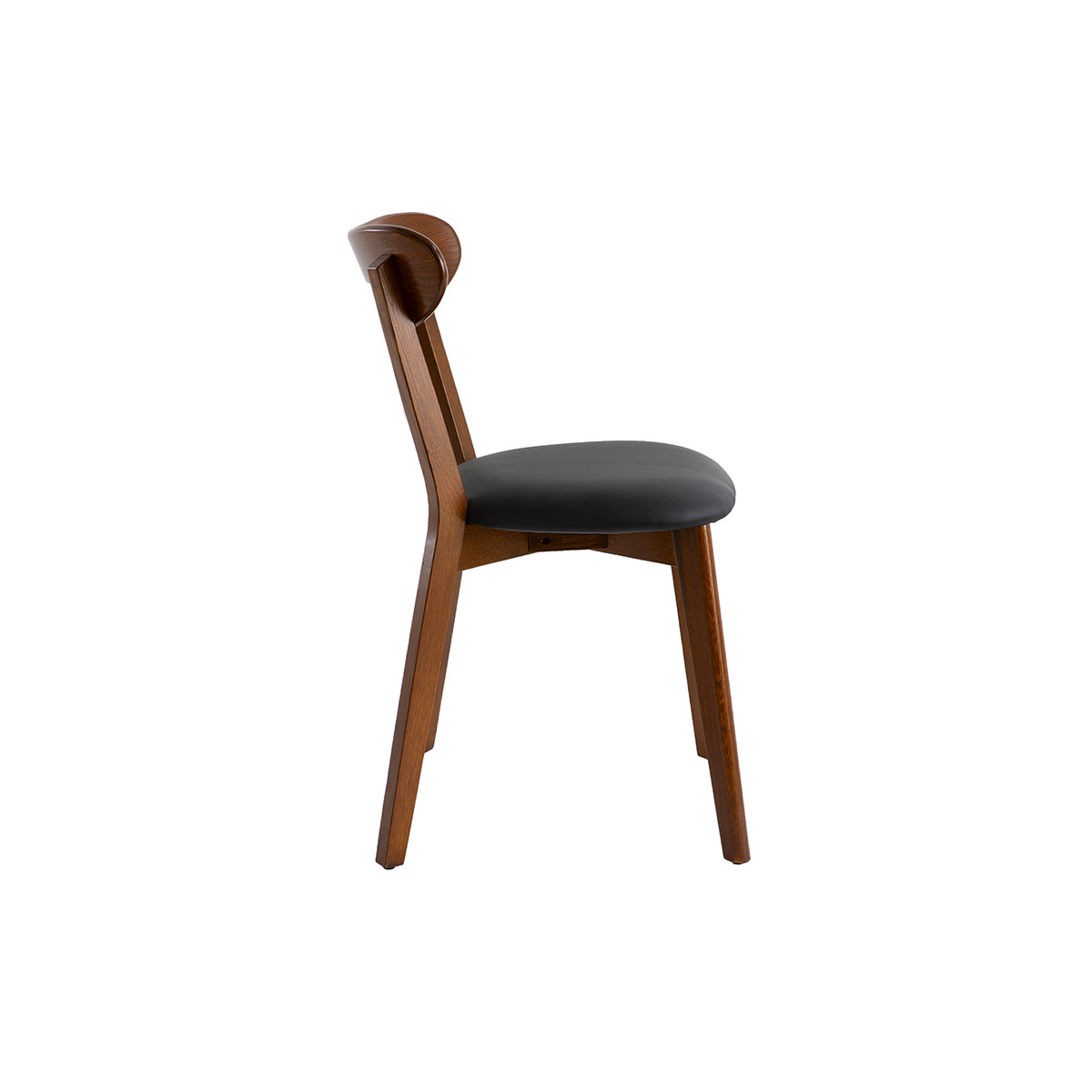 Chaises vintage en bois foncé et tissu effet velours texturé vert kaki (lot de 2) DOVE noyer, MILIBOO