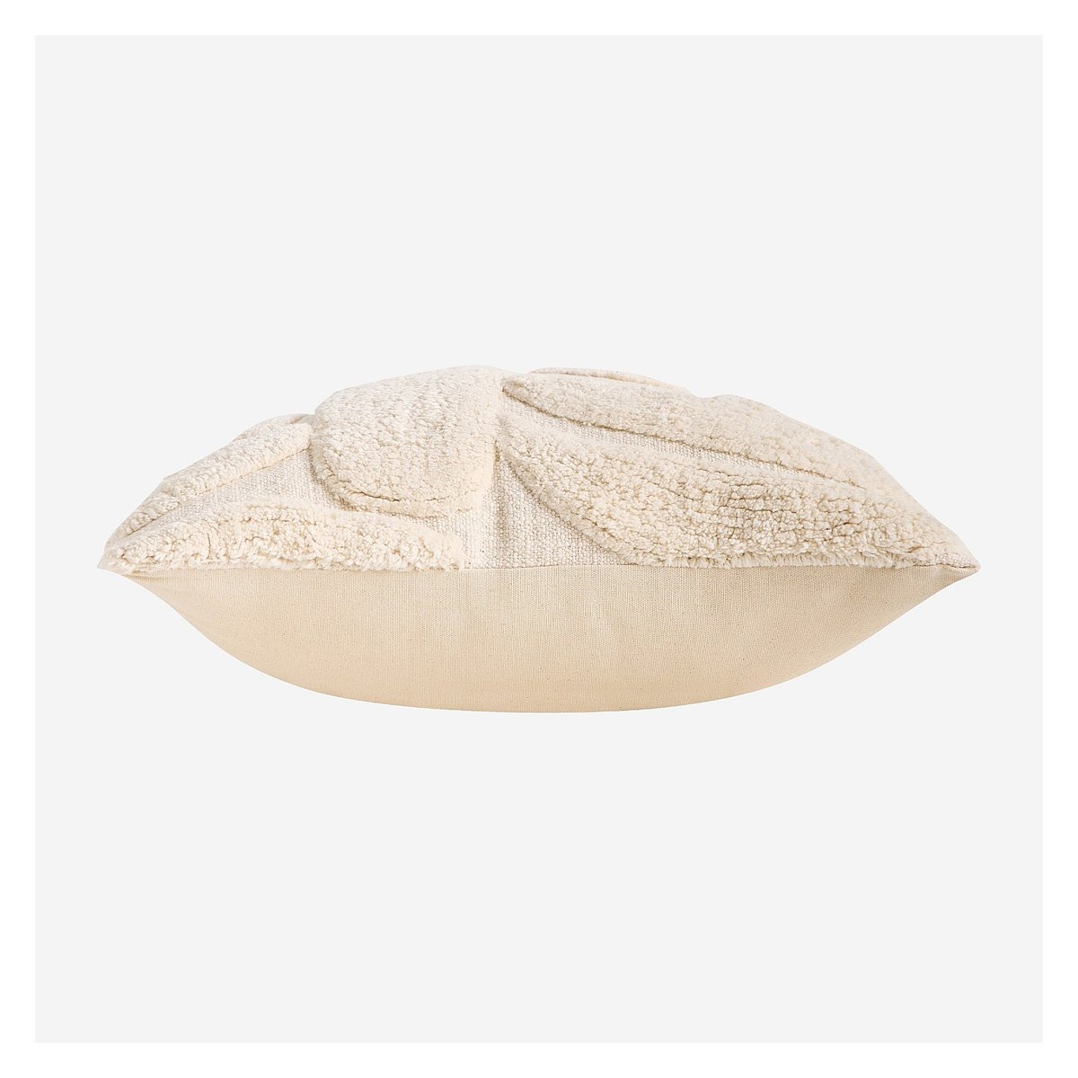Coussin tufté en coton ANOUK crème, HABITAT