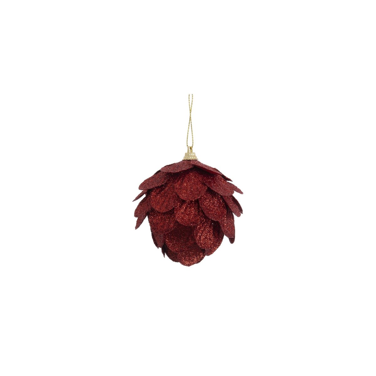 Set de 10 boules de Noël rouges Pommes de Pin - 6cm rouge, WADIGA