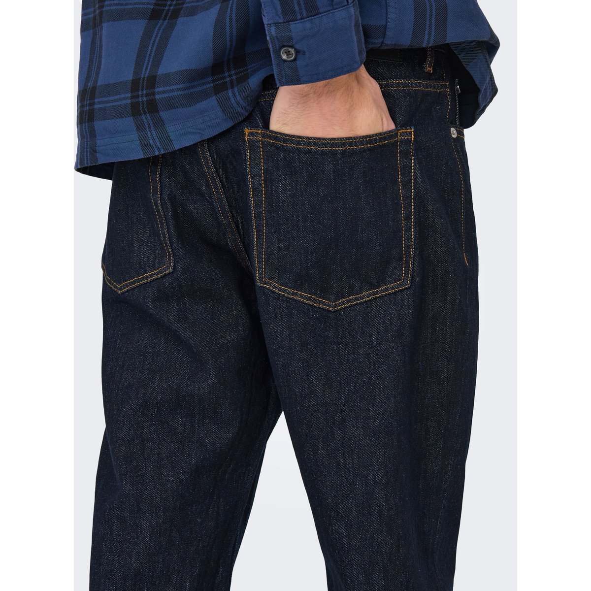 Jean droit dark blue denim, ONLY & SONS