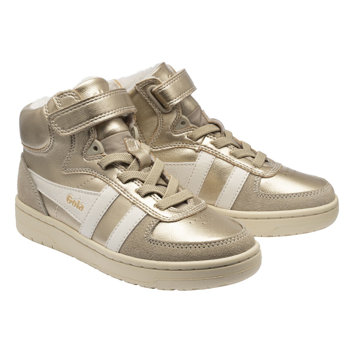 Baskets montantes, TALON GLIMMER or/blanc, GOLA