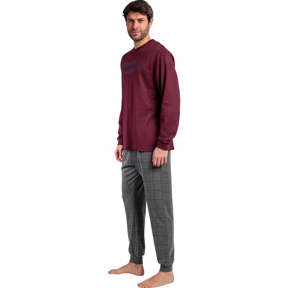 Pyjama pantalon top manches longues Calling bordeaux, ADMAS