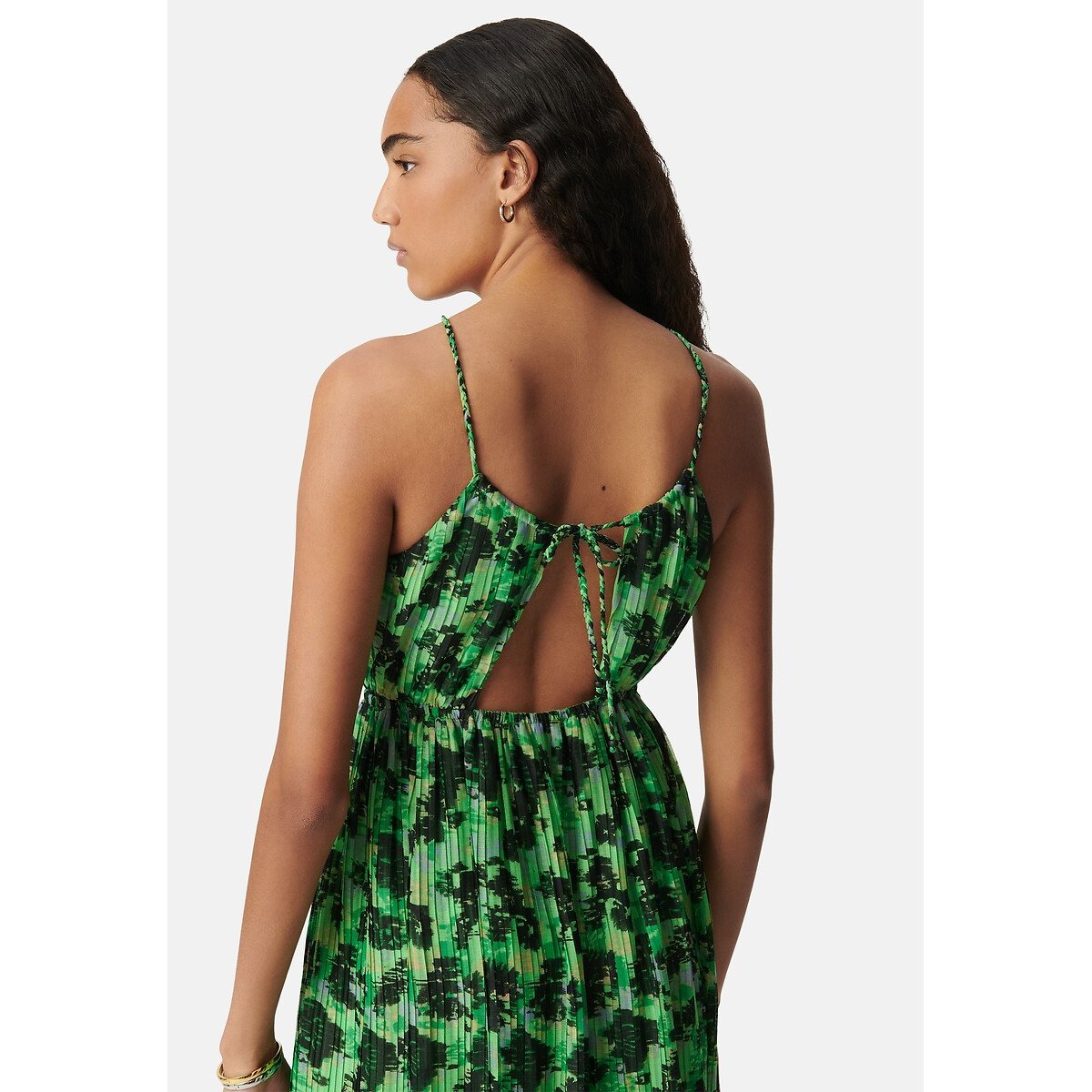 Printed Sleeveless Full Maxi Dress turquoise print, IKKS