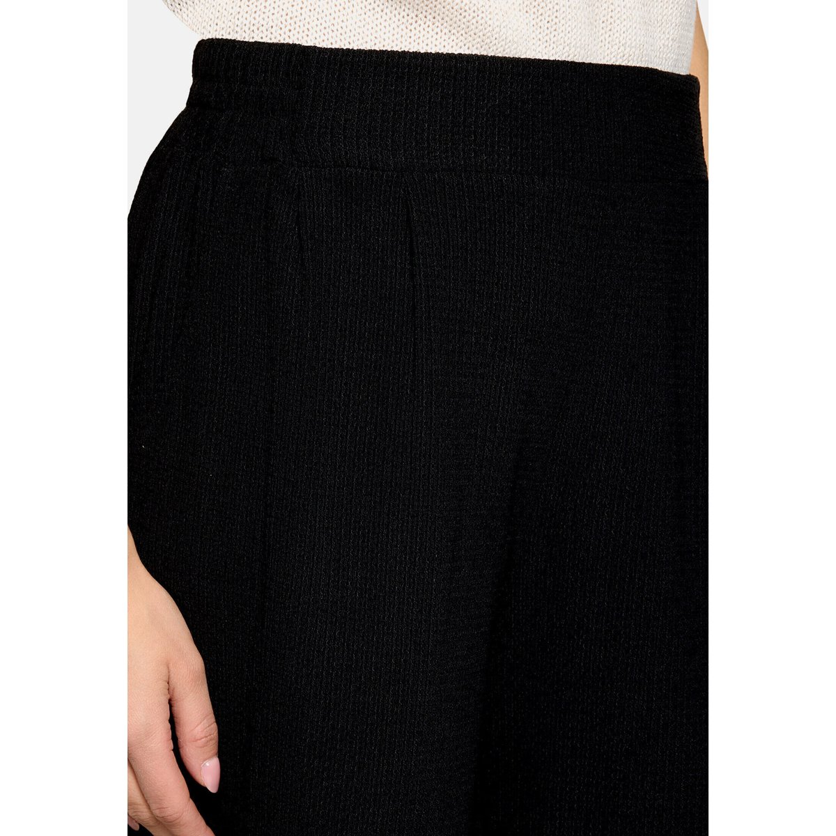 Pantalon d'été à taille élastique noir, BETTY BARCLAY