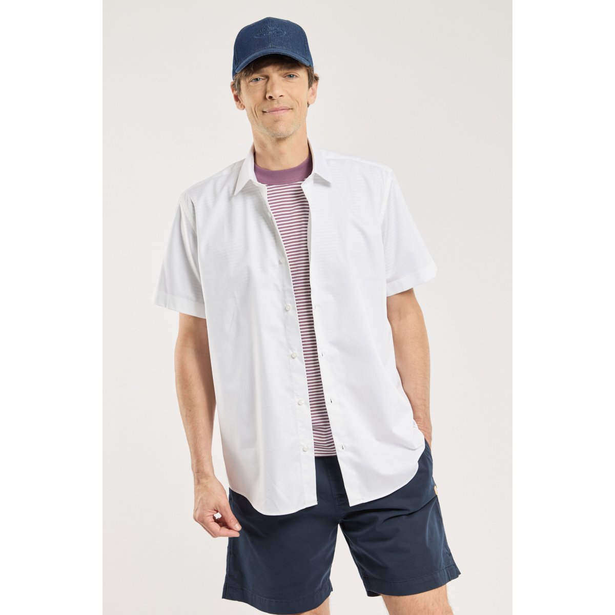 Chemise coupe confort - coton twill blanc, ARMOR-LUX