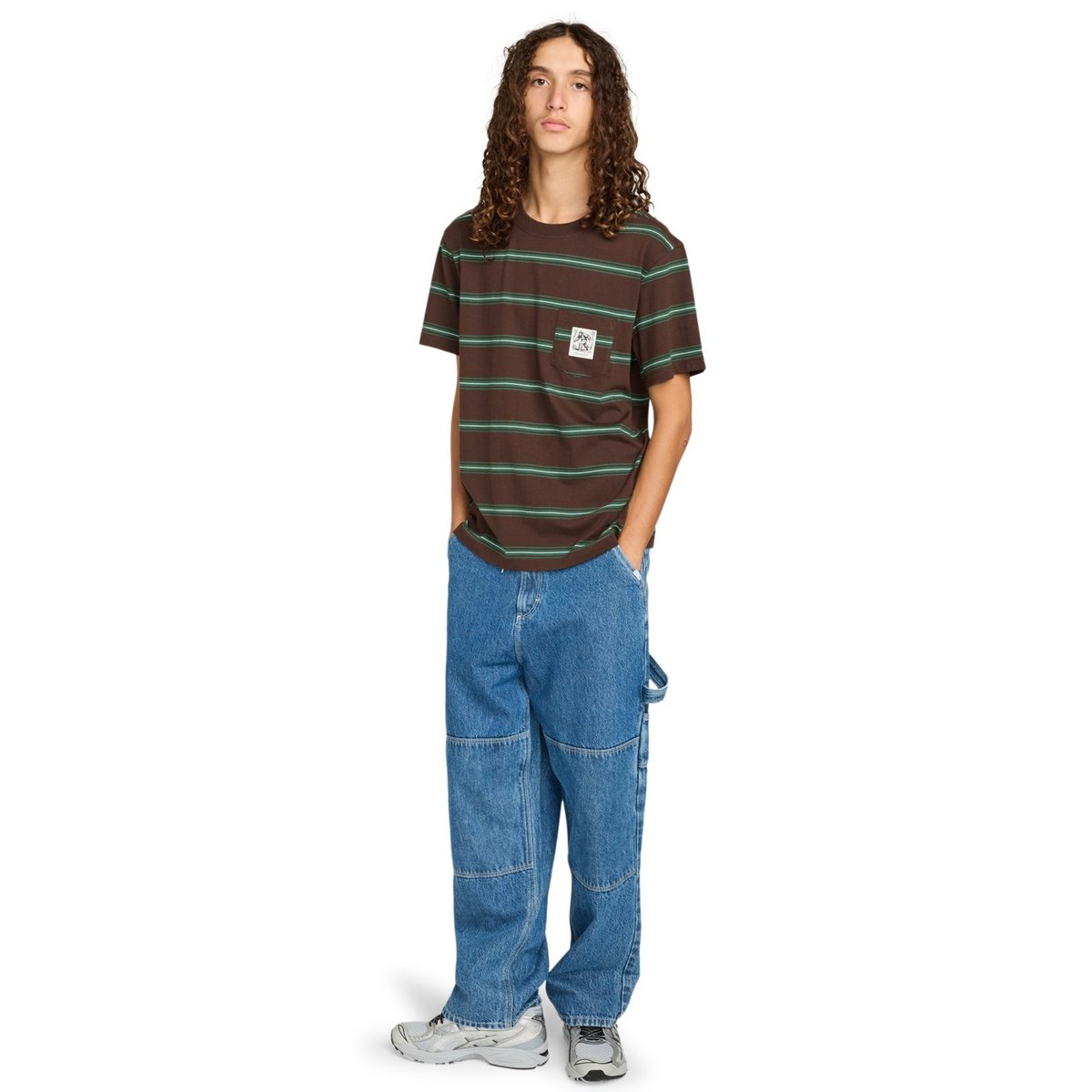 T-shirt à manches courtes BIGFOOT POCKET LABEL marron bigfoot java stripe, ELEMENT