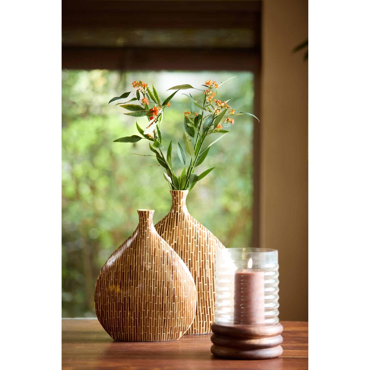 Vase Bois LORCA marron, LIGHT & LIVING