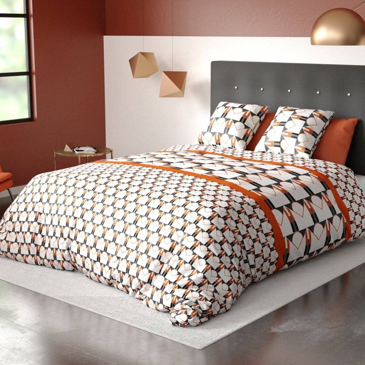 Parure de couette 3pcs microfibre 60 Arrow emeraude, C DESIGN HOME TEXTILE