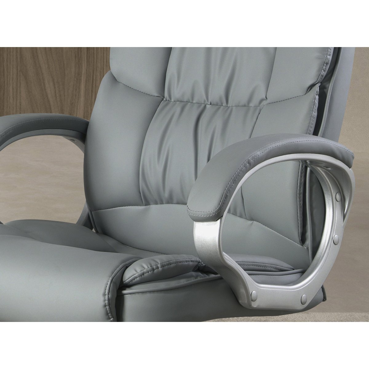 Fauteuil de bureau pivotante en simili-cuir gris, ANGEL CERDA