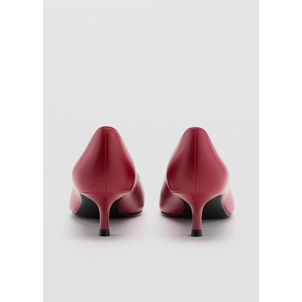 Chaussures à talon kitten bout pointu rouge, MANGO