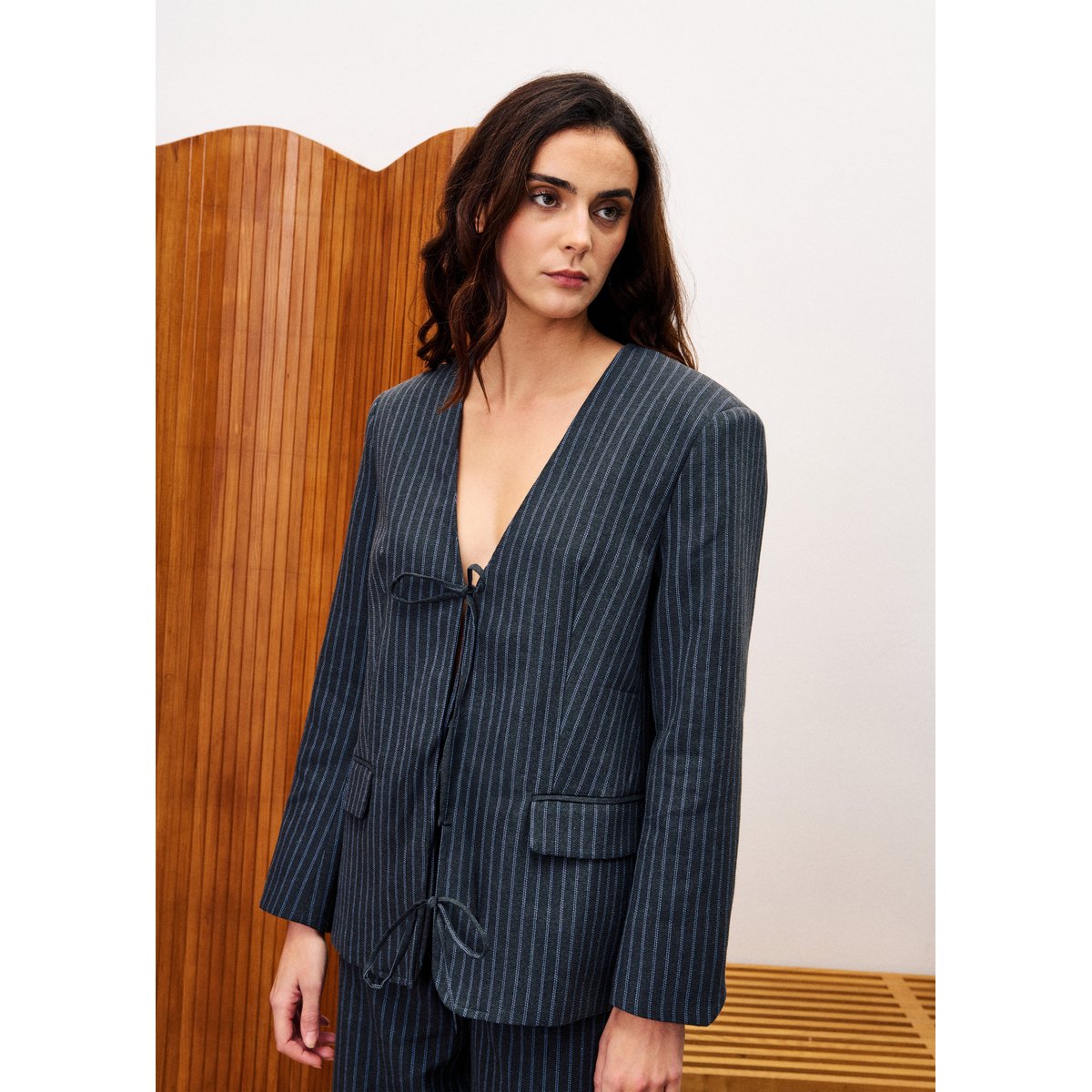 Blazer en coton GRISETTE gris, FRNCH