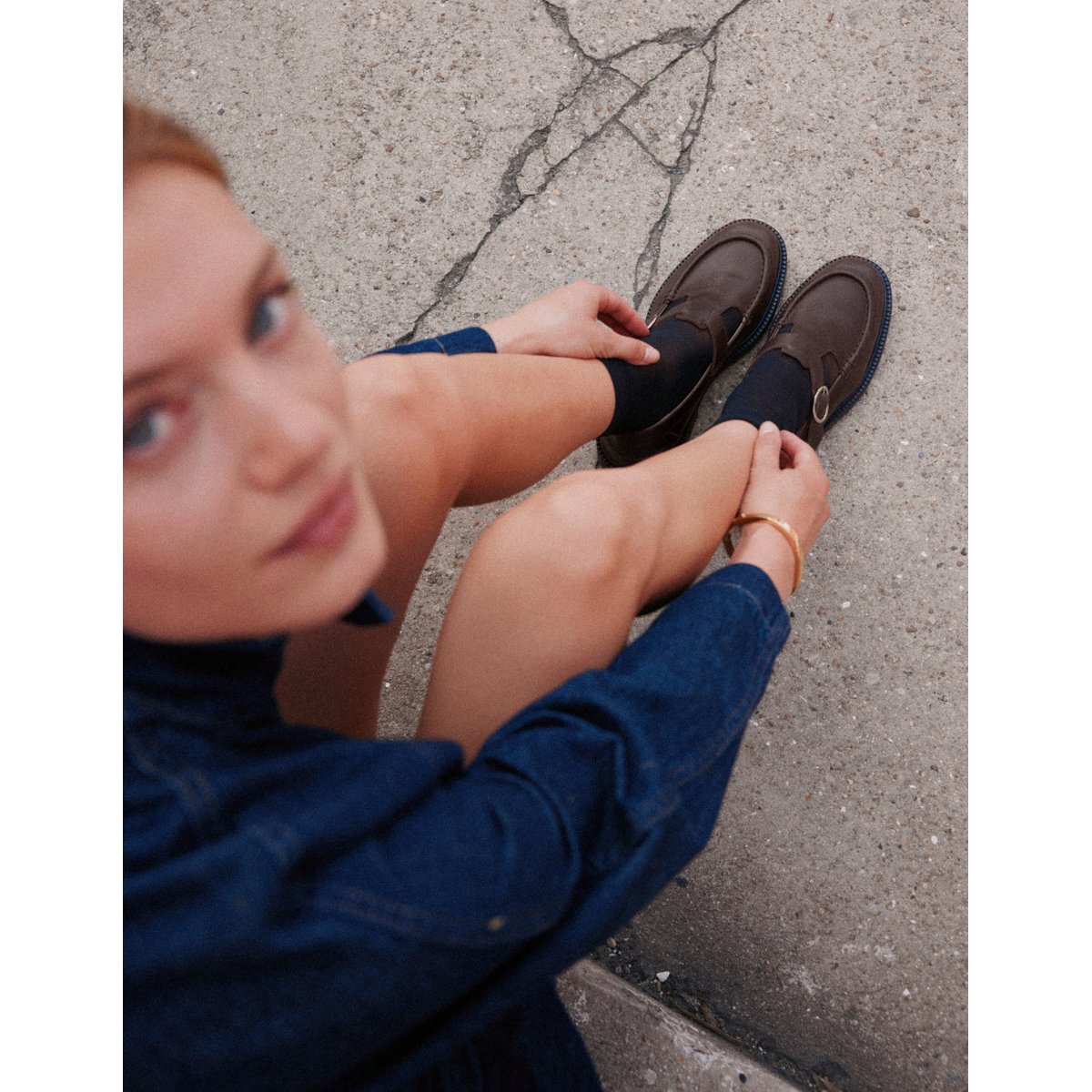 Derbies AYRO cuir pull-up marron, ODAJE
