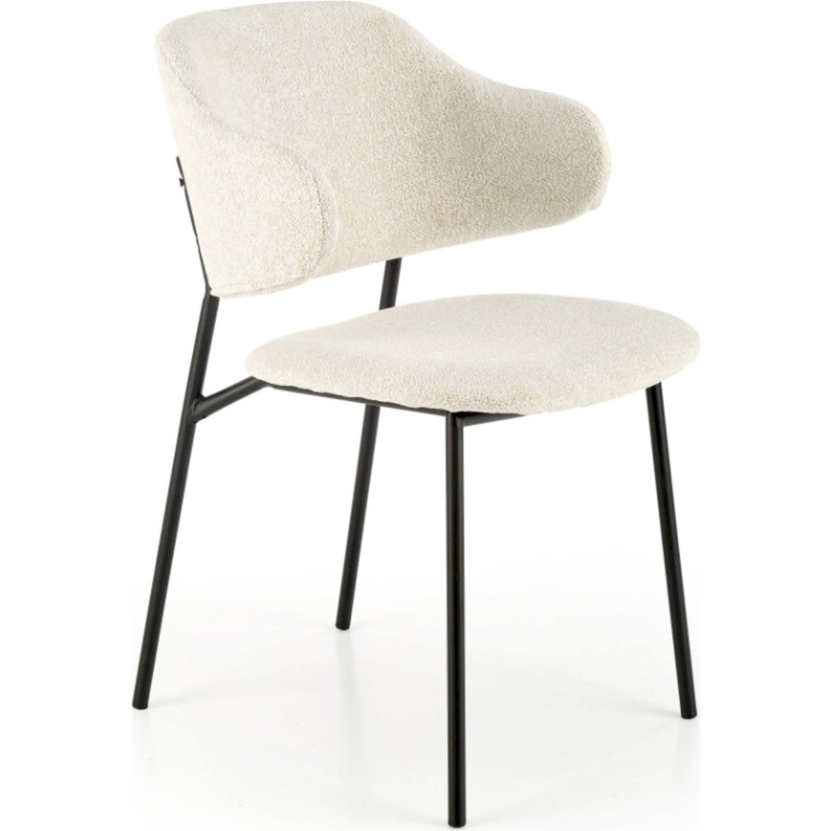 Chaise à accoudoirs tapissée ROOMELY crème chenille, RECOLLECTION