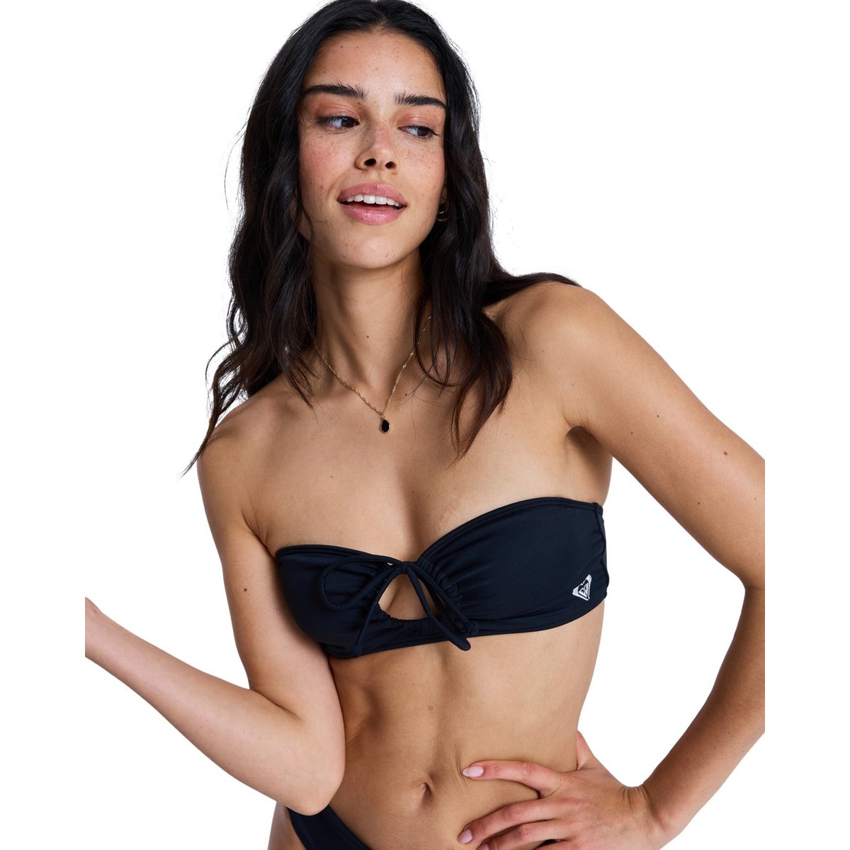 Haut de maillot de bain bikini bandeau SOLID ESSENTIALS BANDEAU. noir anthracite, ROXY