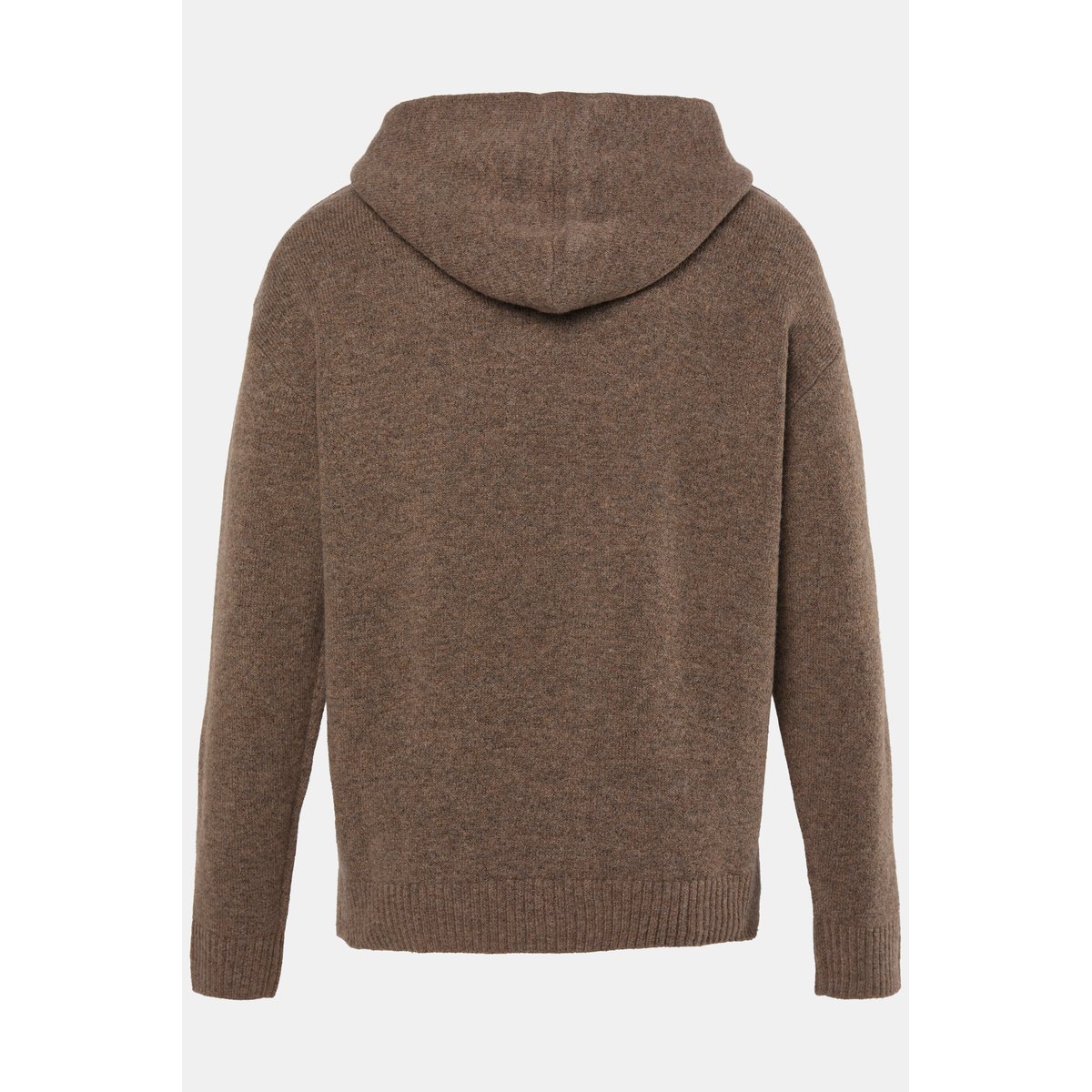 Sweat-shirt à capuche en maille marron cacao, STHUGE