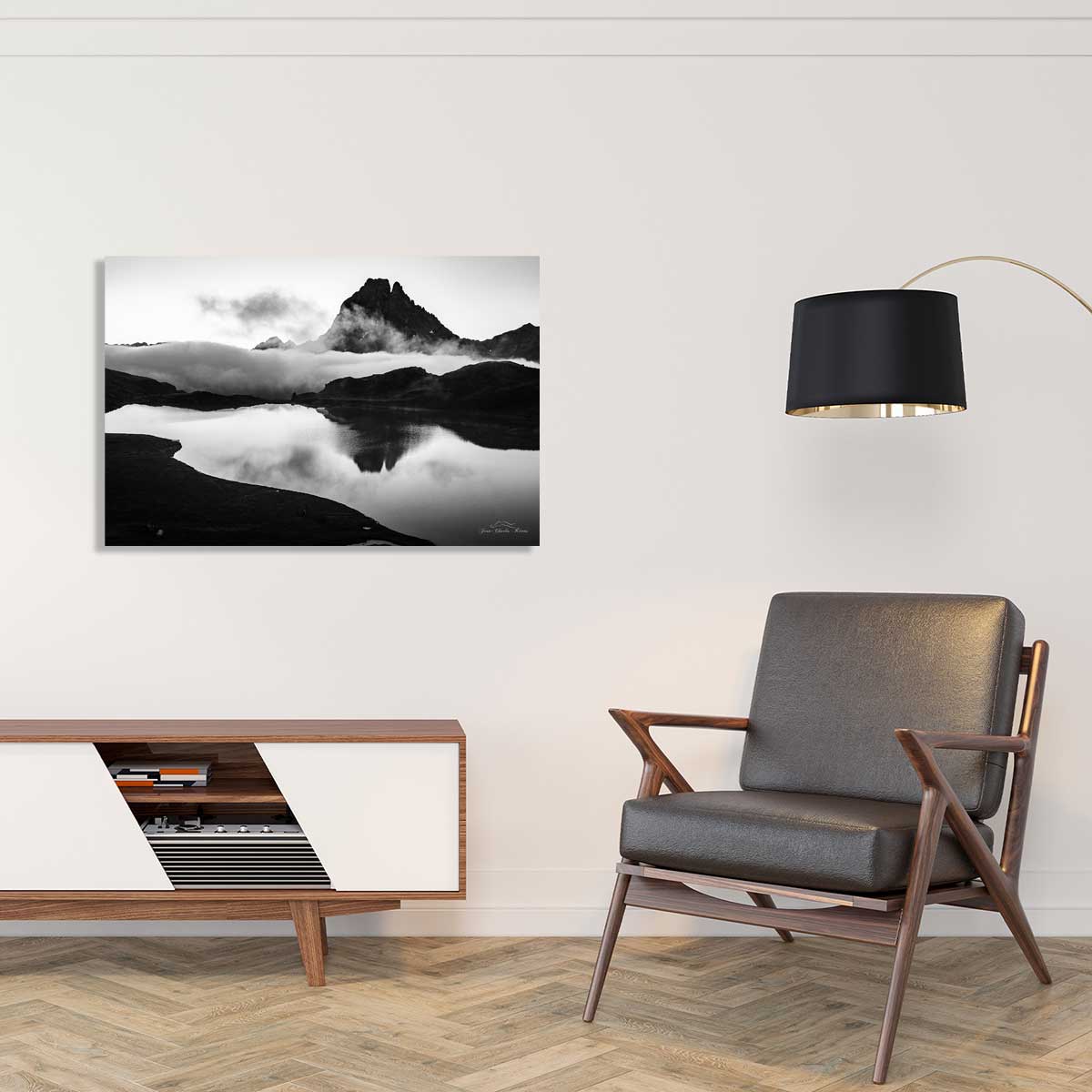 Tableau noir et blanc pic du midi d'ossau tableau alu dibond, HEXOA