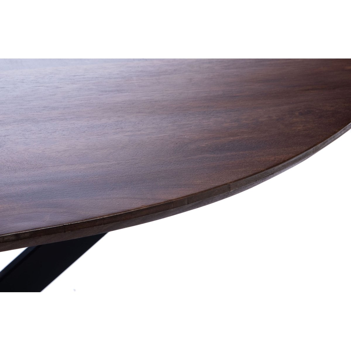Table de salle à manger organique en manguier et métal L200 - GAIA bois foncé, AMADEUS