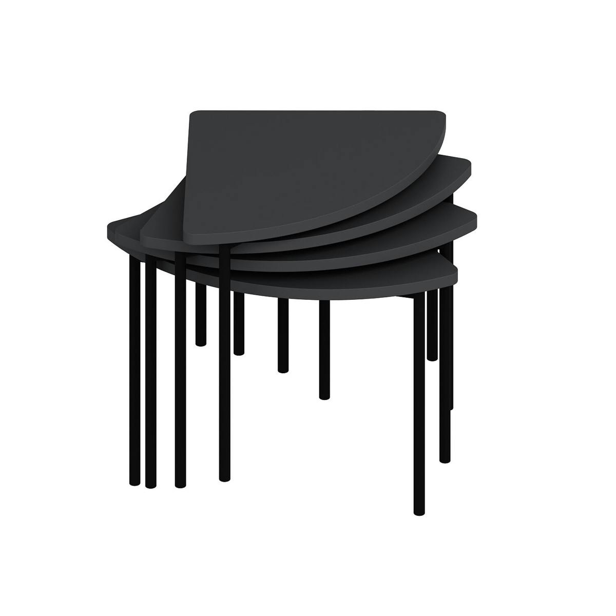 Table basse gigogne petit espace, finition anthracite JENA anthracite, PIER IMPORT