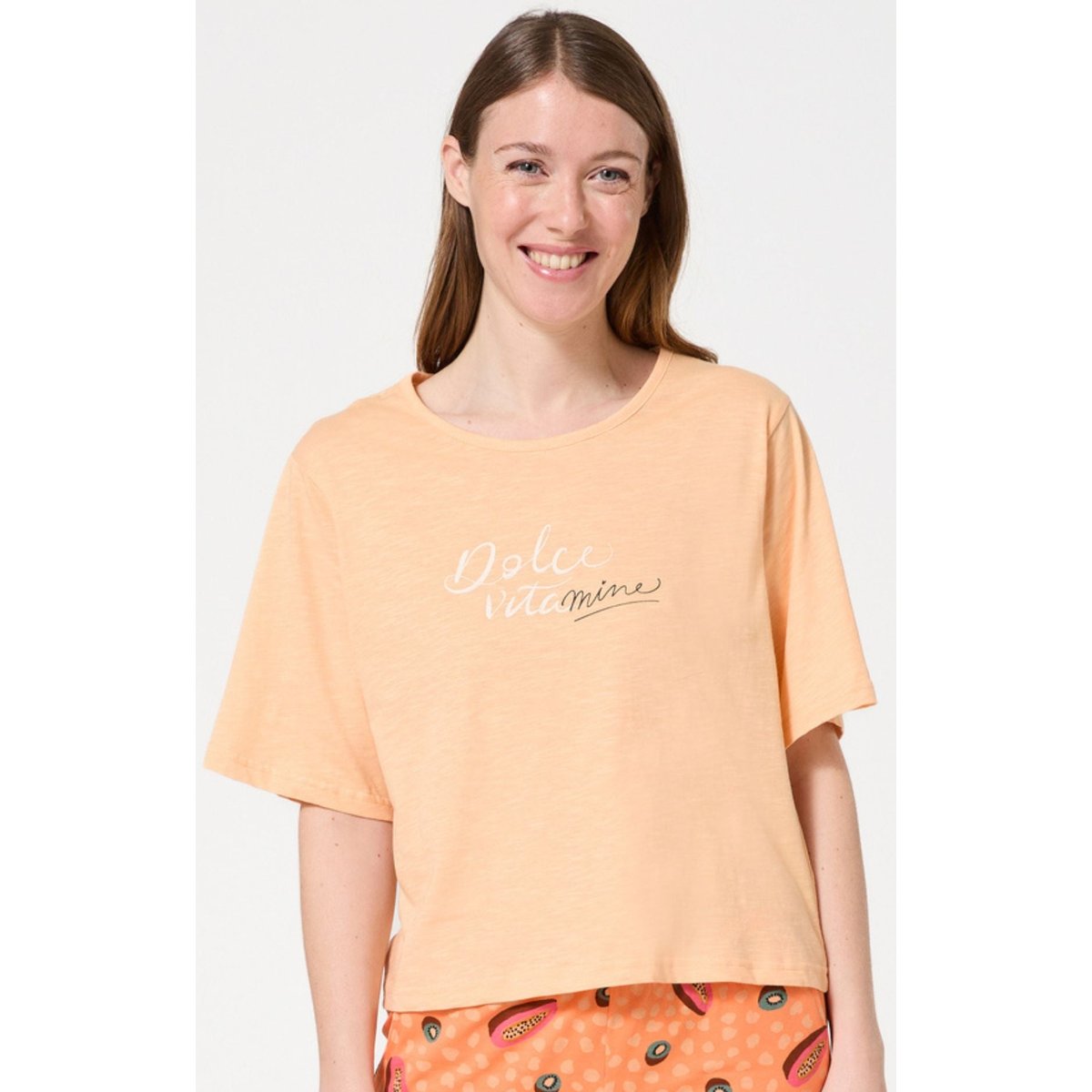 Pyjacorsaire en coton imprimé Dolce vitamines orange, ARTHUR
