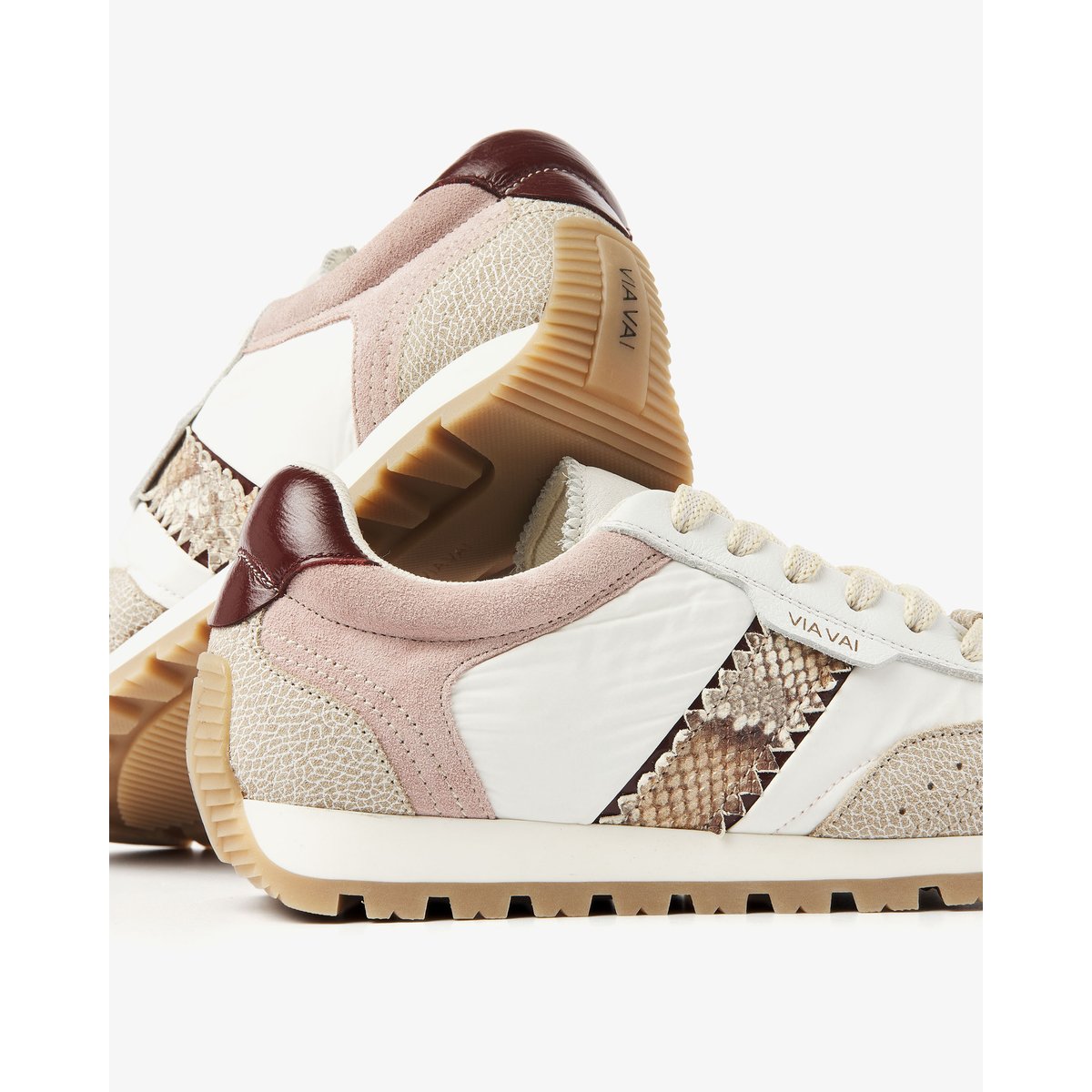Baskets SCOTT SARA beige,multicolore,rose,snake print,blanc, VIA VAI