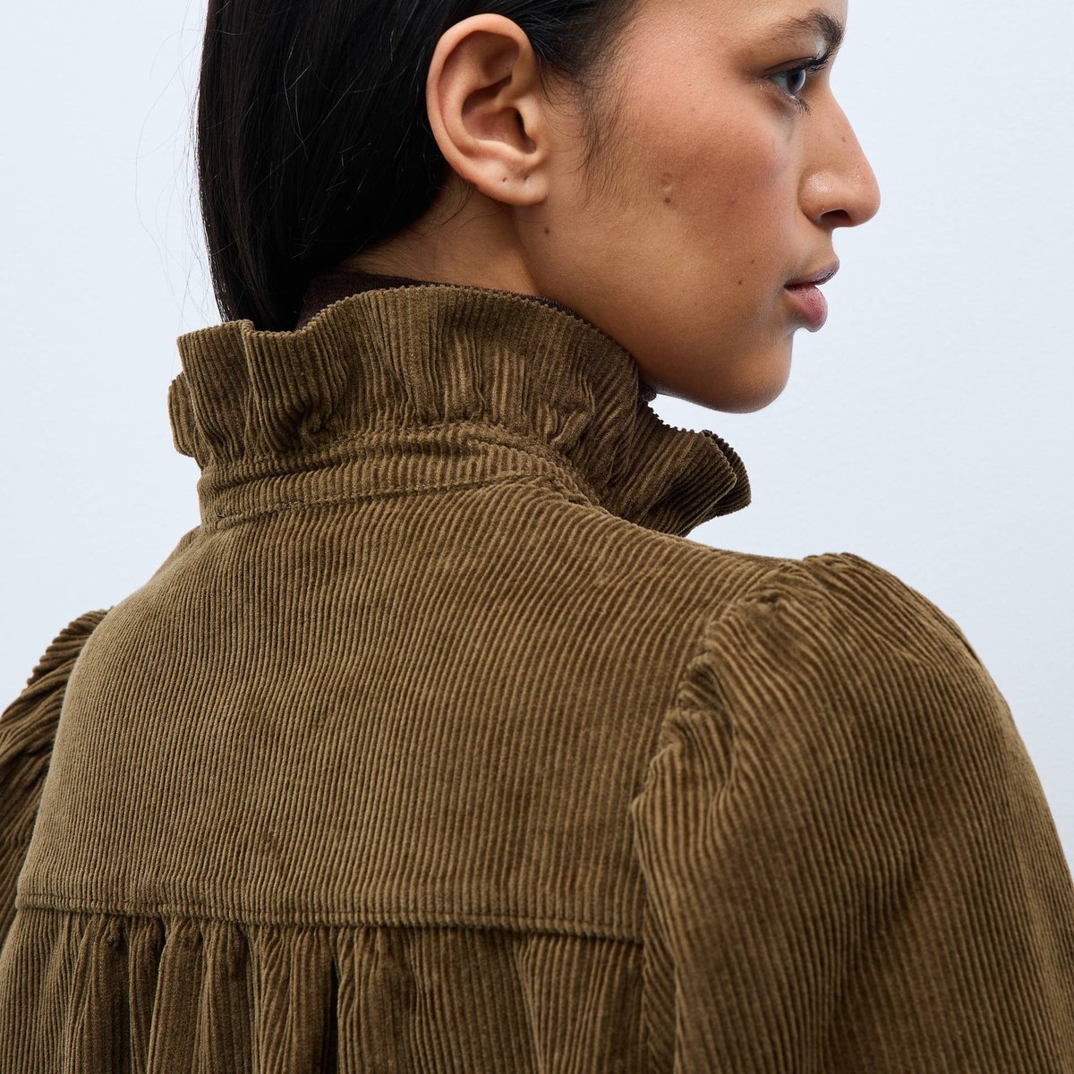 Robe courte unie manches longues en velours parka, MONOPRIX