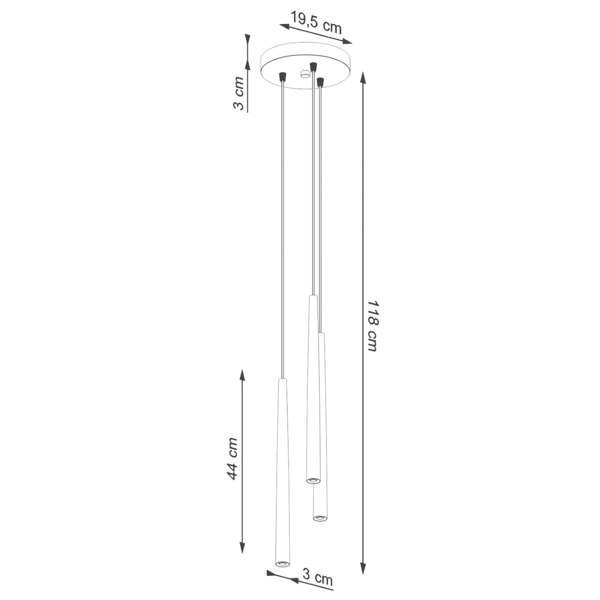 Suspension Acier Noir G9 3 Bliss noir, EDEN