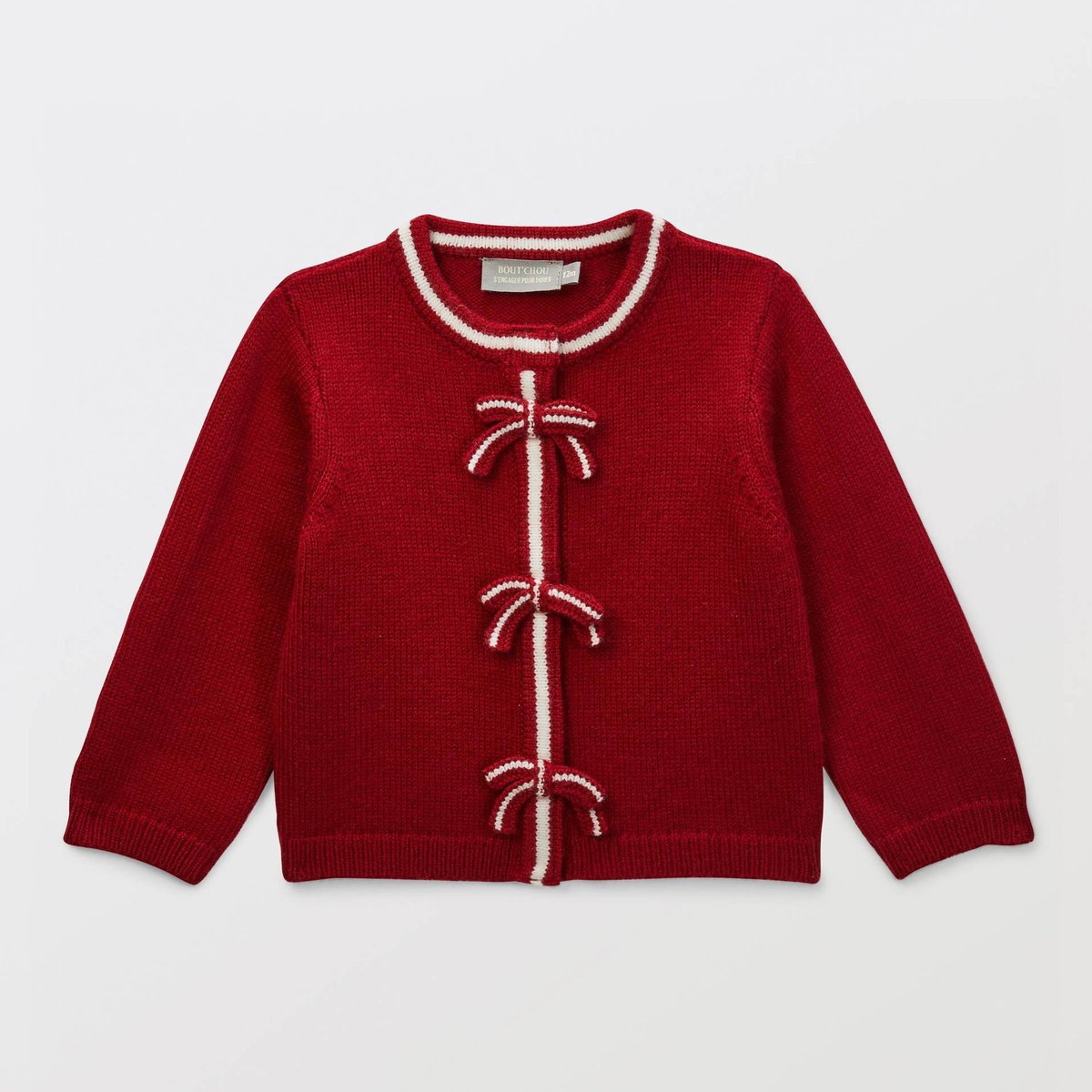 Cardigan tricot uni poivron, BOUT'CHOU