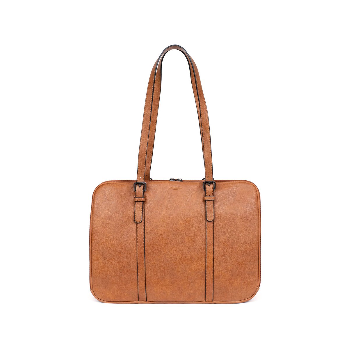 Sac porté épaule 2 anses GRACIEUSE marron terre, HEXAGONA