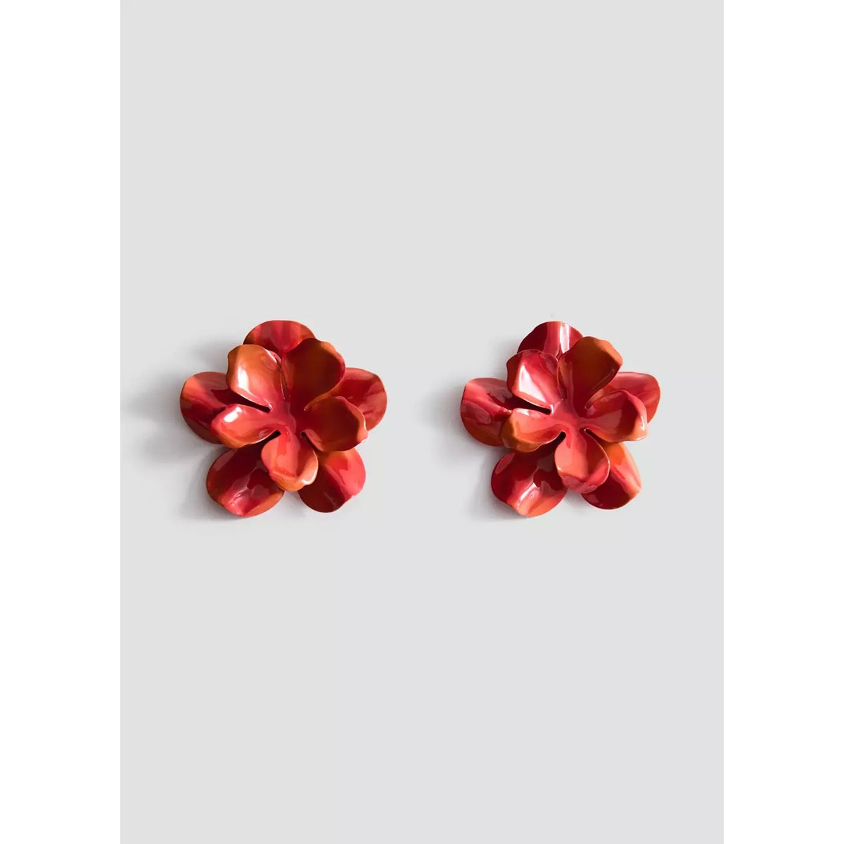 Boucles d’oreille fleur en relief orange, MANGO