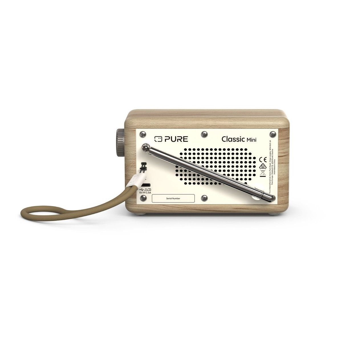 Radio DAB Classic Mini Cotton White/Oak couleur unique, PURE