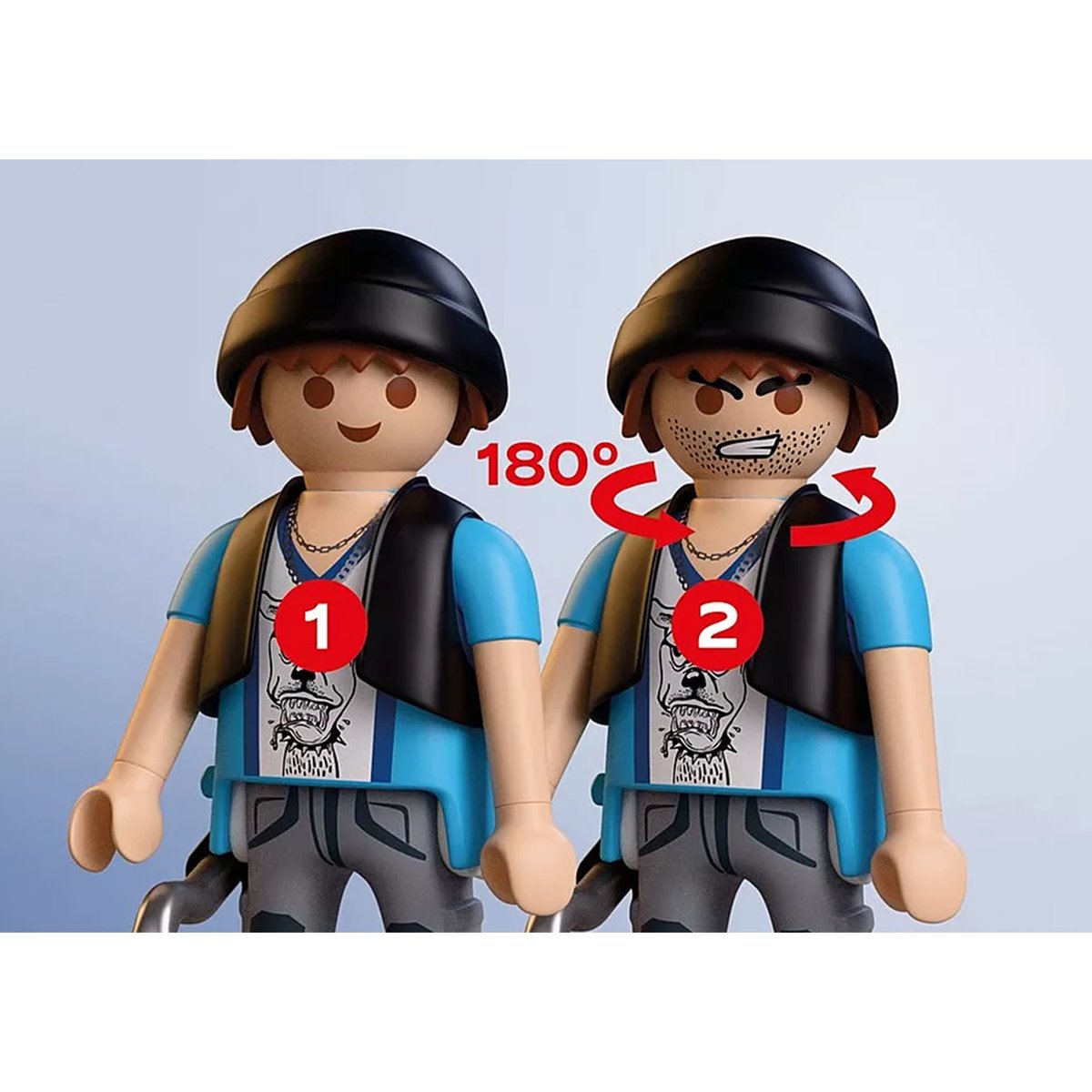 City Action Course-poursuite en moto multicolore, PLAYMOBIL