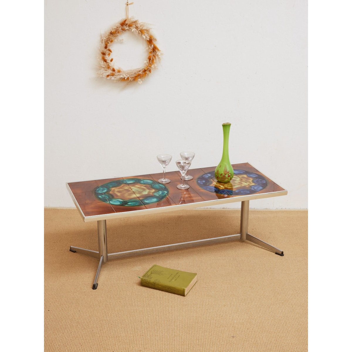 Table basse en céramique Donna N°1107 - Bon état marron, DEBONGOUT