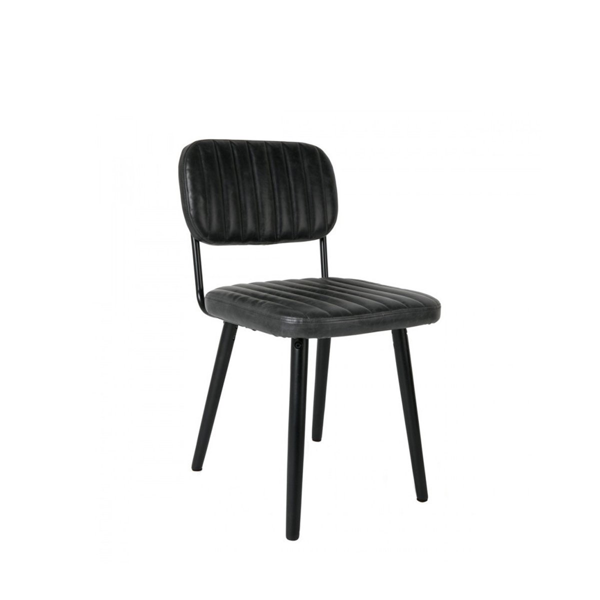 Chaise rétro capitonnée- JAKE WORN noir, DRAWER