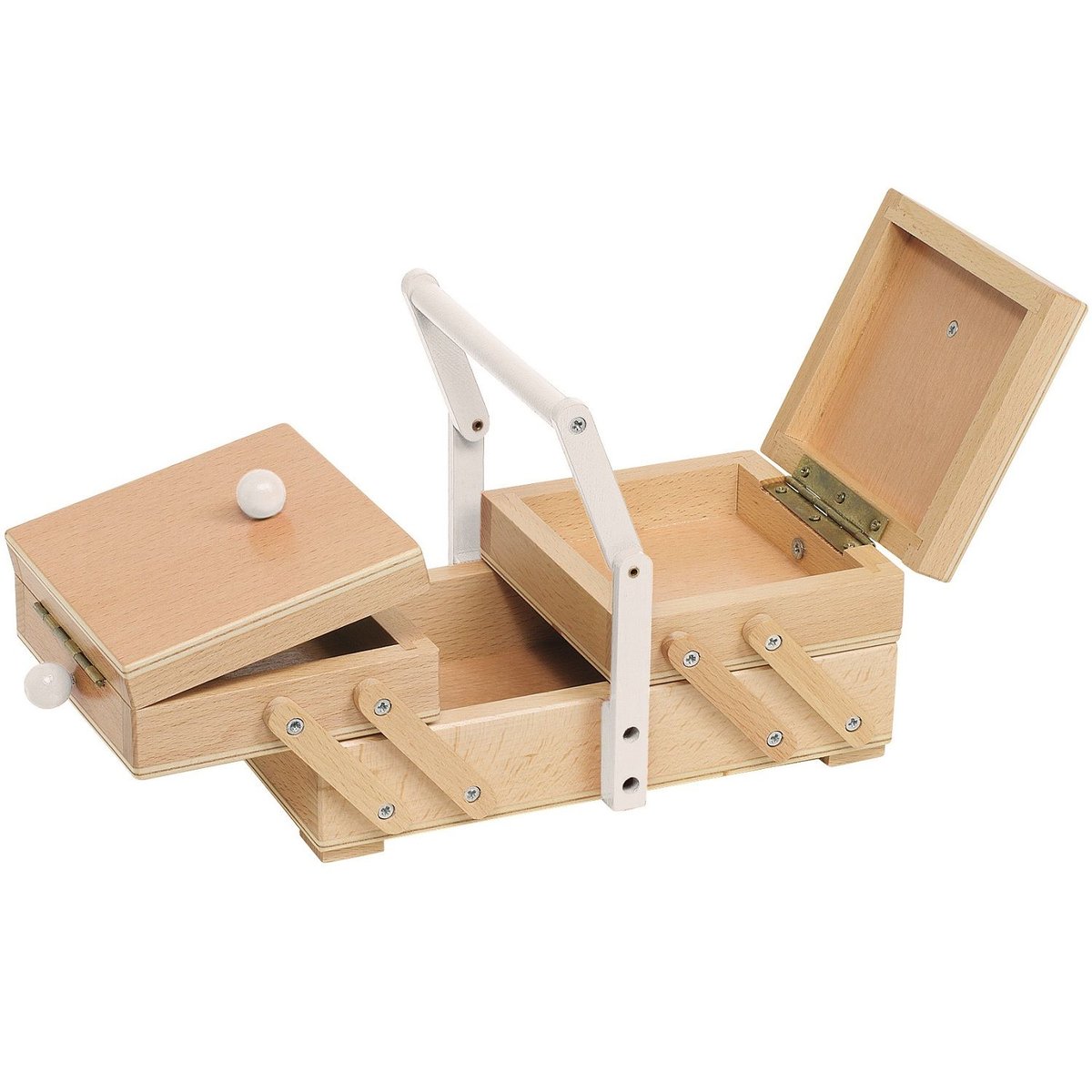Boîte à couture poignée beige, GOKI