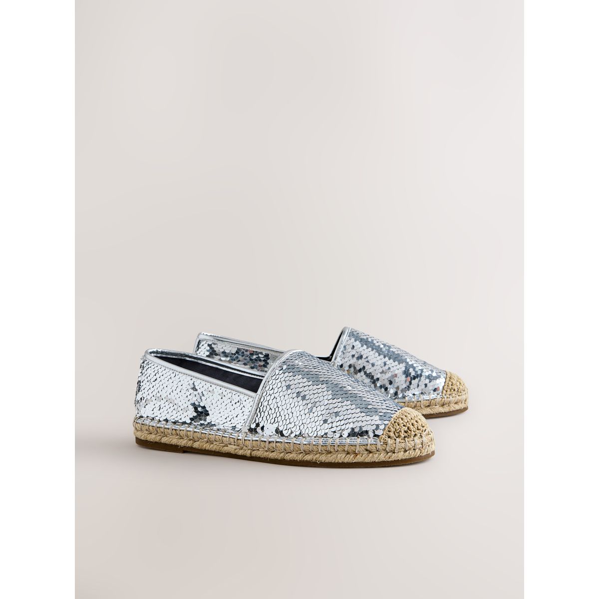 Espadrilles à empeigne haute forever comfort® métallisées, NEXT