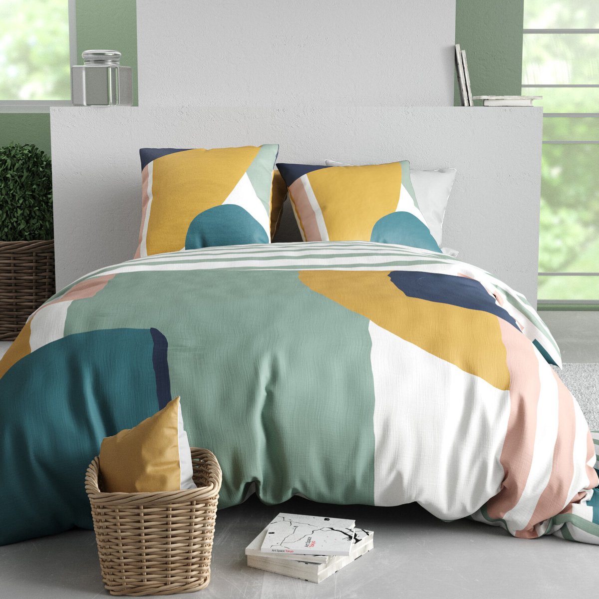 Parure housse de couette en coton imprimée, Oslo imprime, C DESIGN HOME TEXTILE