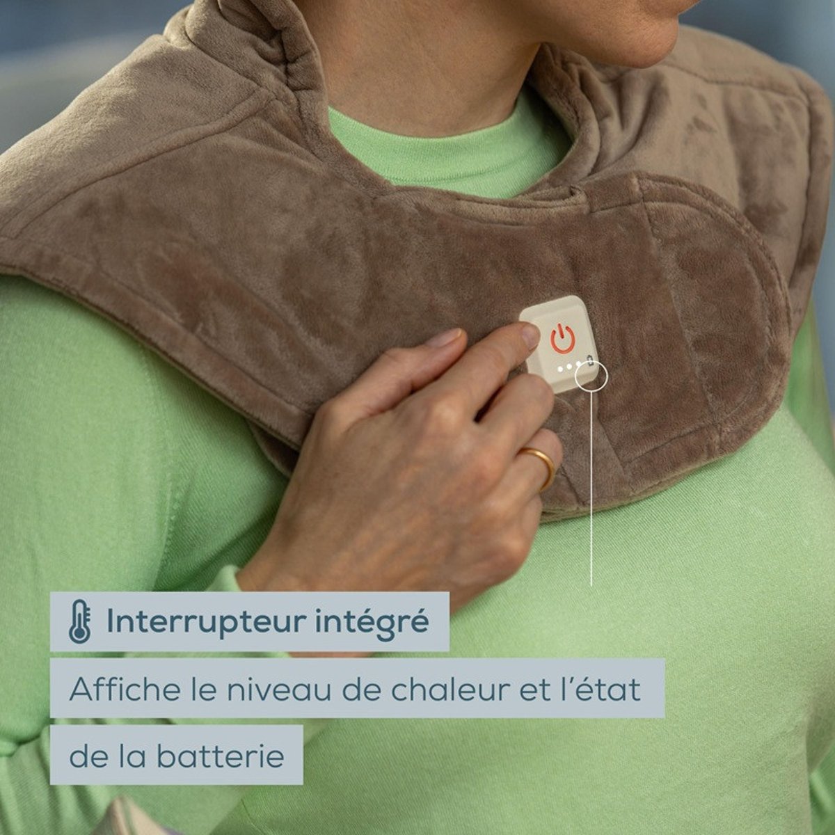 Coussin chauffant épaule HK 165 Huggy Taupe couleur unique, BEURER