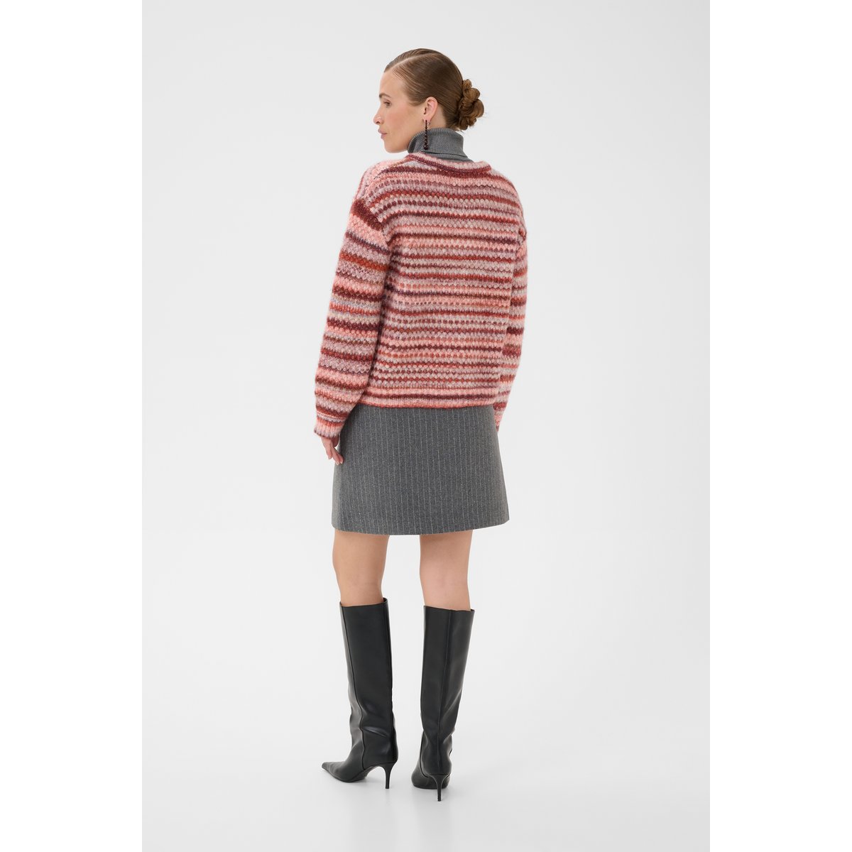 Cardigan à tricot rouge red melange multi, CULTURE