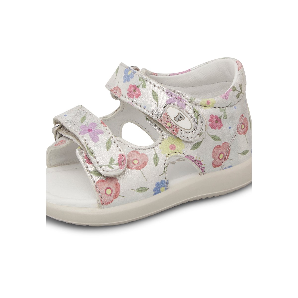 Sandales en cuir avec imprimé floral NEW RIVER argent-, FALCOTTO