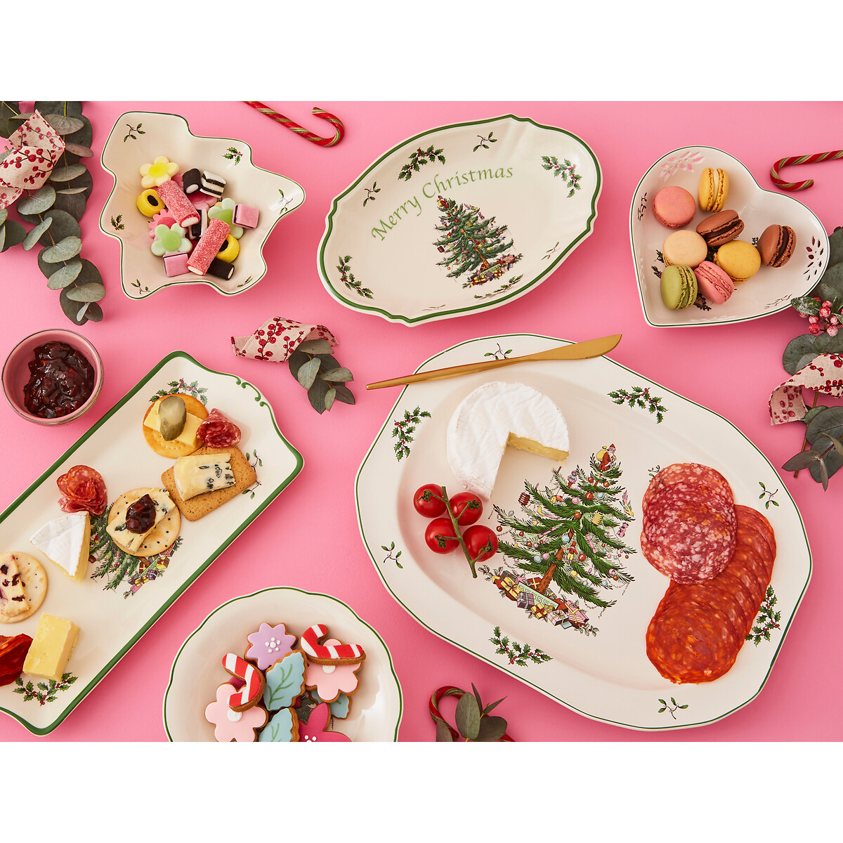 Christmas Tree Sandwich Tray white, SPODE