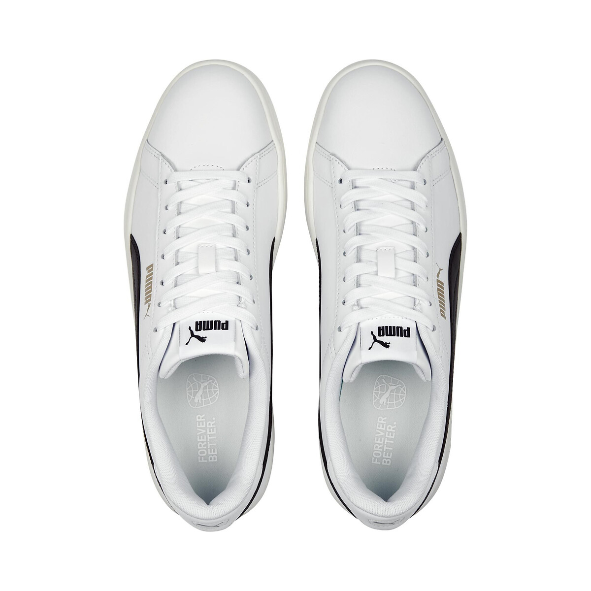 Baskets cuir Smash 3.0 L blanc/noir, PUMA