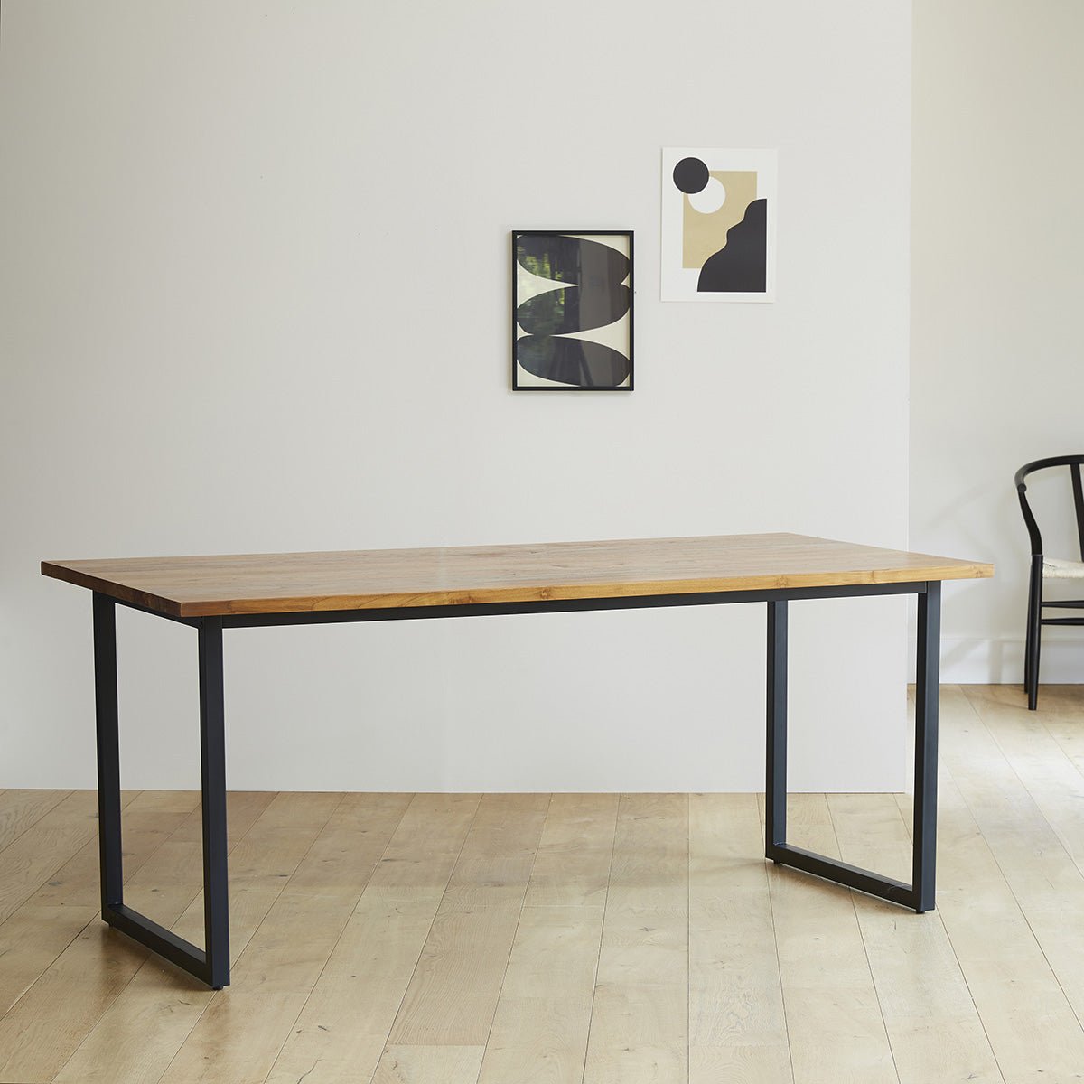 Table en bois de teck et métal 8 pers. HUGO naturel, BERAH GETAH