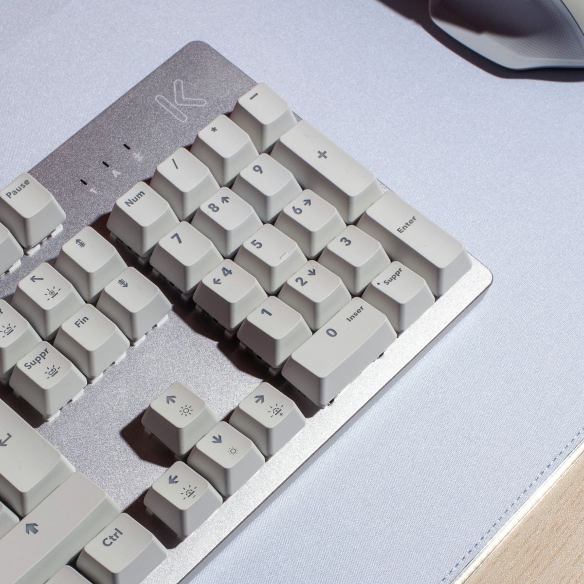 Clavier gamer K15 BLANC Progress couleur unique, SKILLKORP