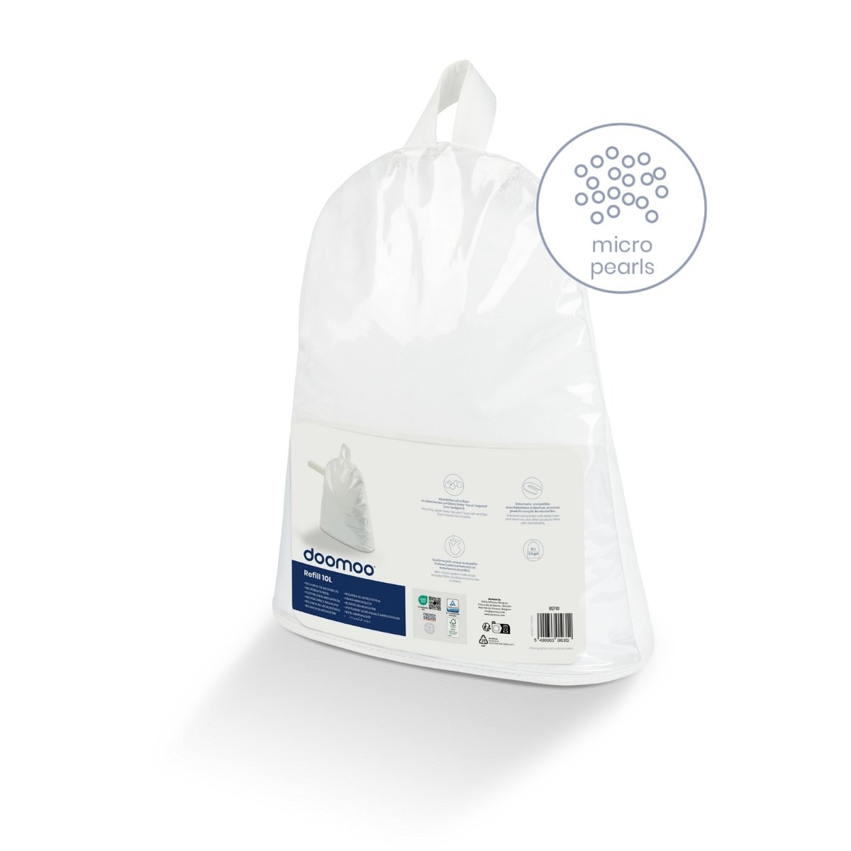 Recharge Microbilles Coussin doomoo 10 L blanc, BABYMOOV