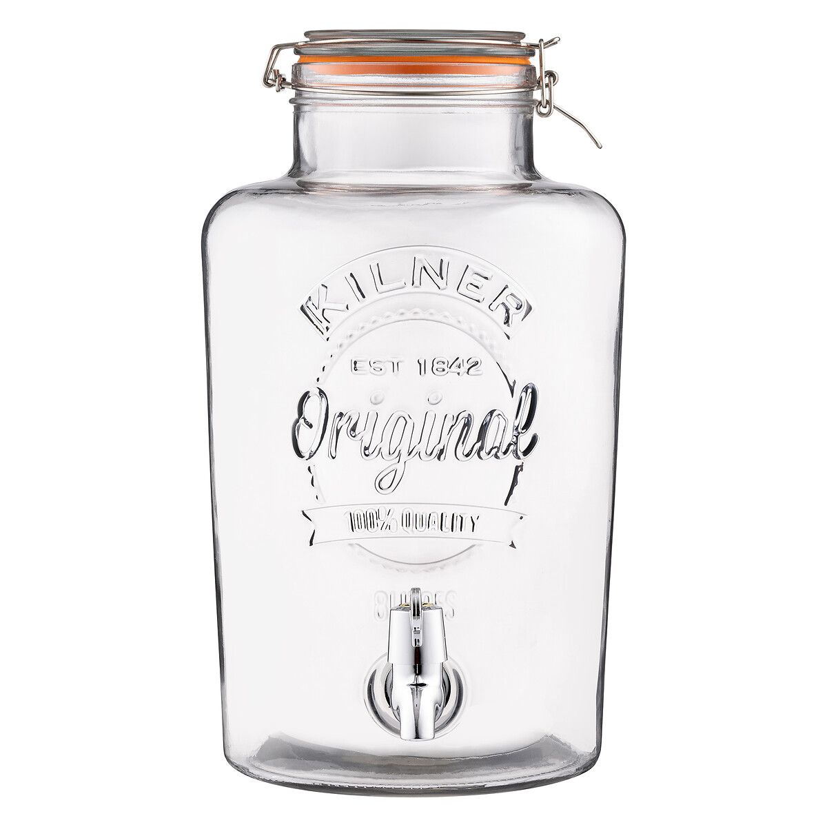 8L Kilner Clip Top Round Drinks Dispenser glass, KILNER
