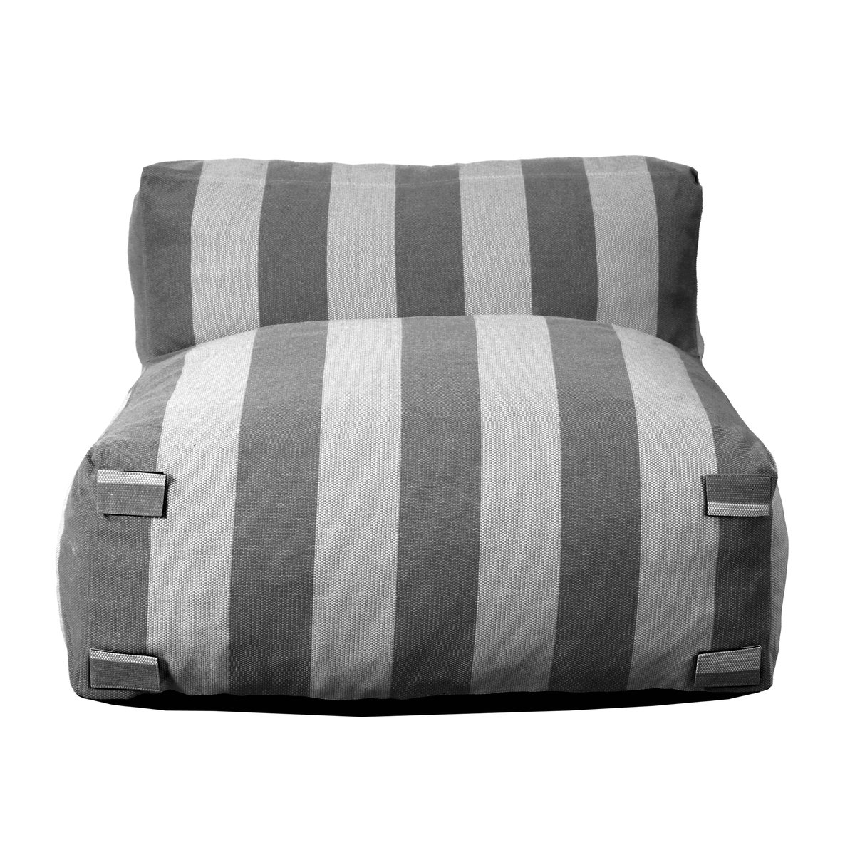 Chauffeuse rayée pour salon de jardin modulable , MIXI gris anthracite, OVIALA