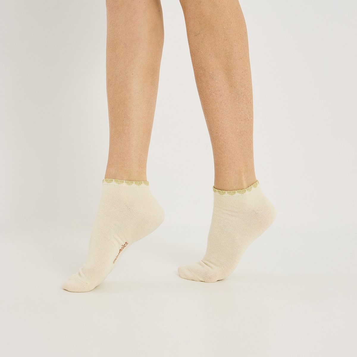 Lot de 2 paires de socquettes beige, GRAIN DE MALICE