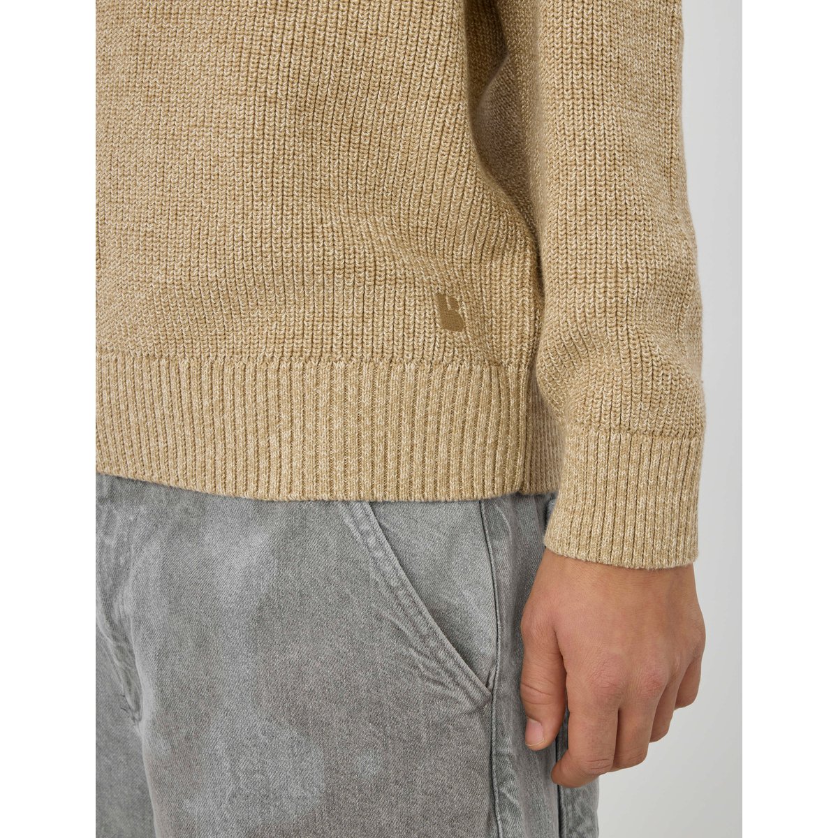 Pull col rond marron, BZB