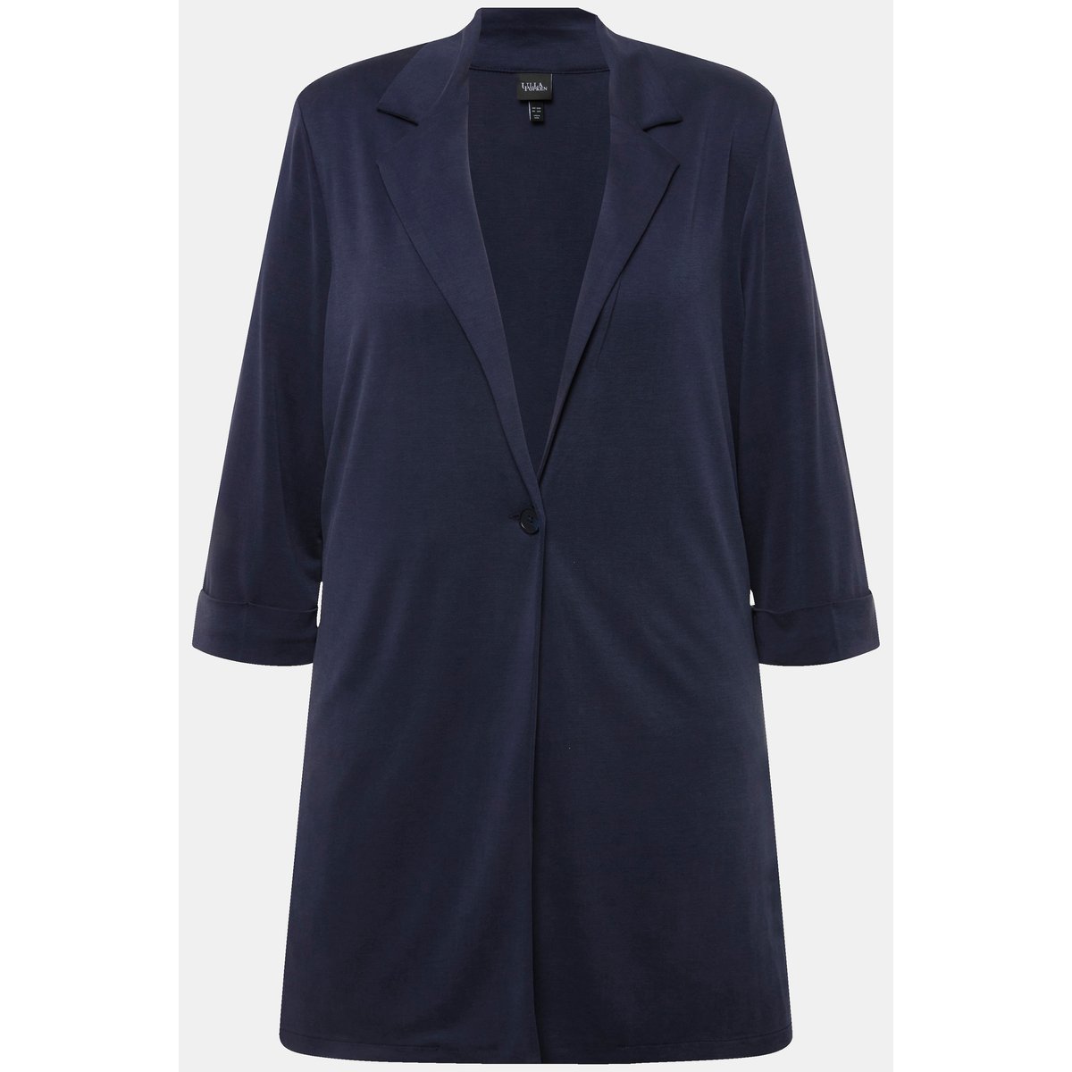 Blazer en jersey avec col à revers marine, ULLA POPKEN