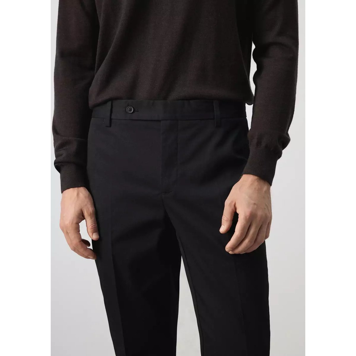 Pantalon Dublino chino slim-fit noir, MANGO MAN